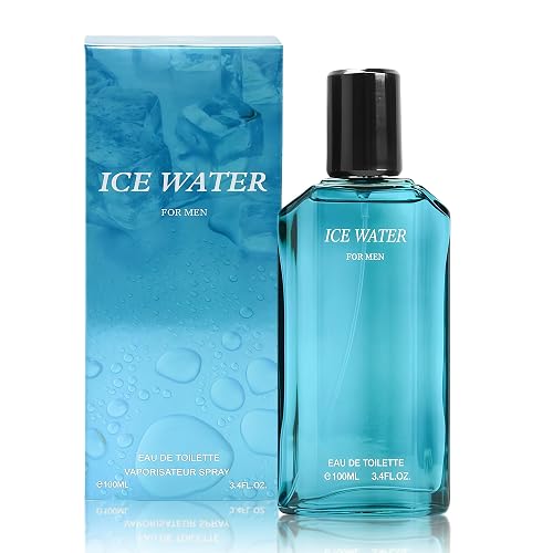 Ice Water Men Cologne 3.4 Fl Oz Eau De Toilette Spray,Notes of Coriander, Mint, Lavender & Amber – Long Lasting Perfume for Men Daily Use - Ice Water - 3.4 Fl Oz (Pack of 1)