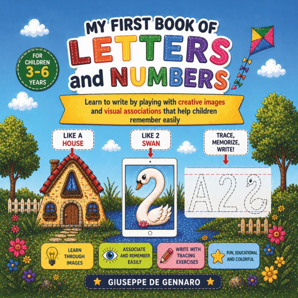My First Letters and Numbers Workbook: Learn to write through creative images and visual associations that help children remember easily