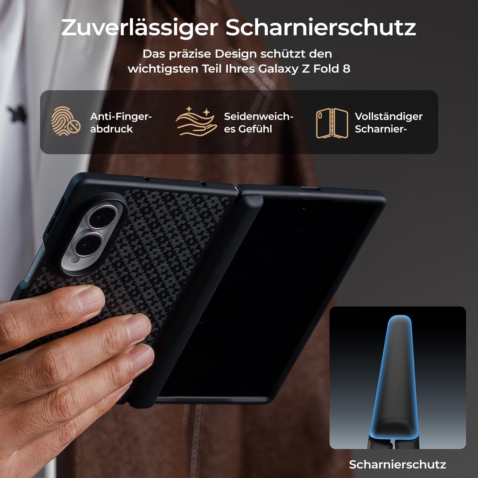 BENKS ArmorGrid Pro für Samsung Galaxy Z Fold 8 Hülle für MagSafe | Stoßfeste Kevlar-TPU Schutzhülle, Militärischer Fallschutz, Scharnierschutz, Starke Magnetkraft und Sicherer Halt
