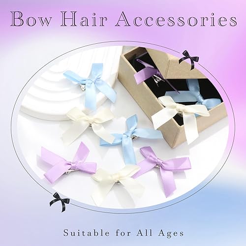 Vista 118 de 30 piezas de pinzas para el cabello con lazo de raso rosa, accesorios para el cabello con lazo de raso mini, lindos lazos para el cabello, barretas