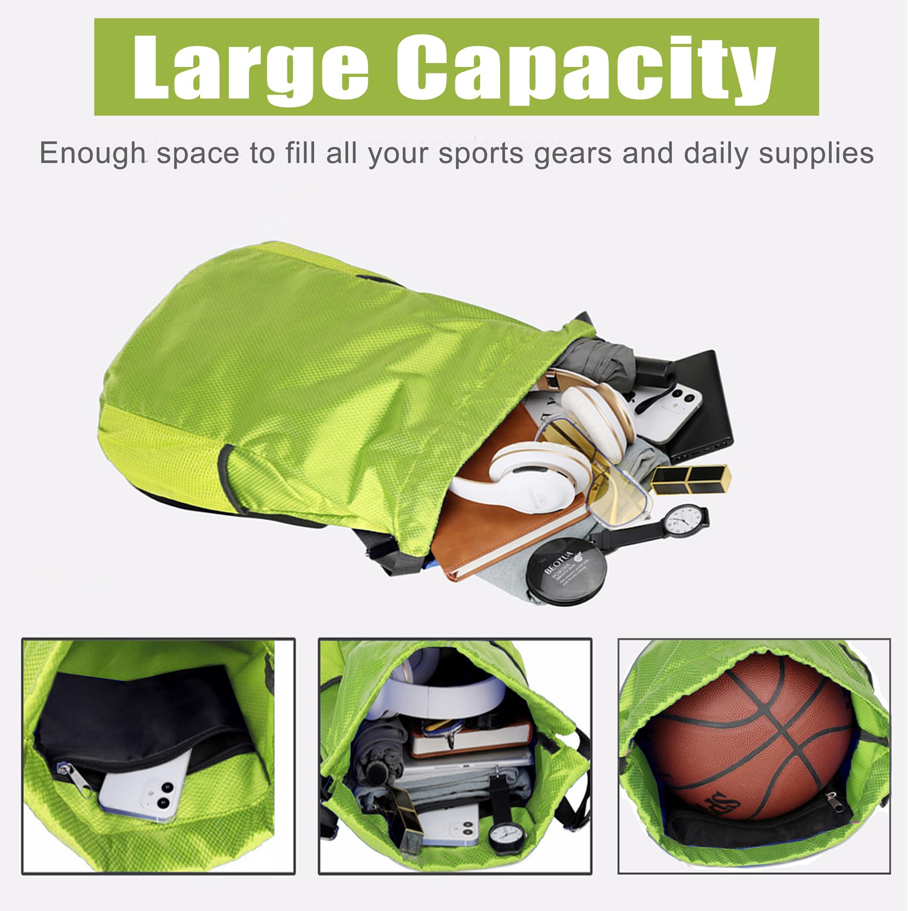 KANGSIT Drawstring Bags, Unisex Gym Sack - Image 3
