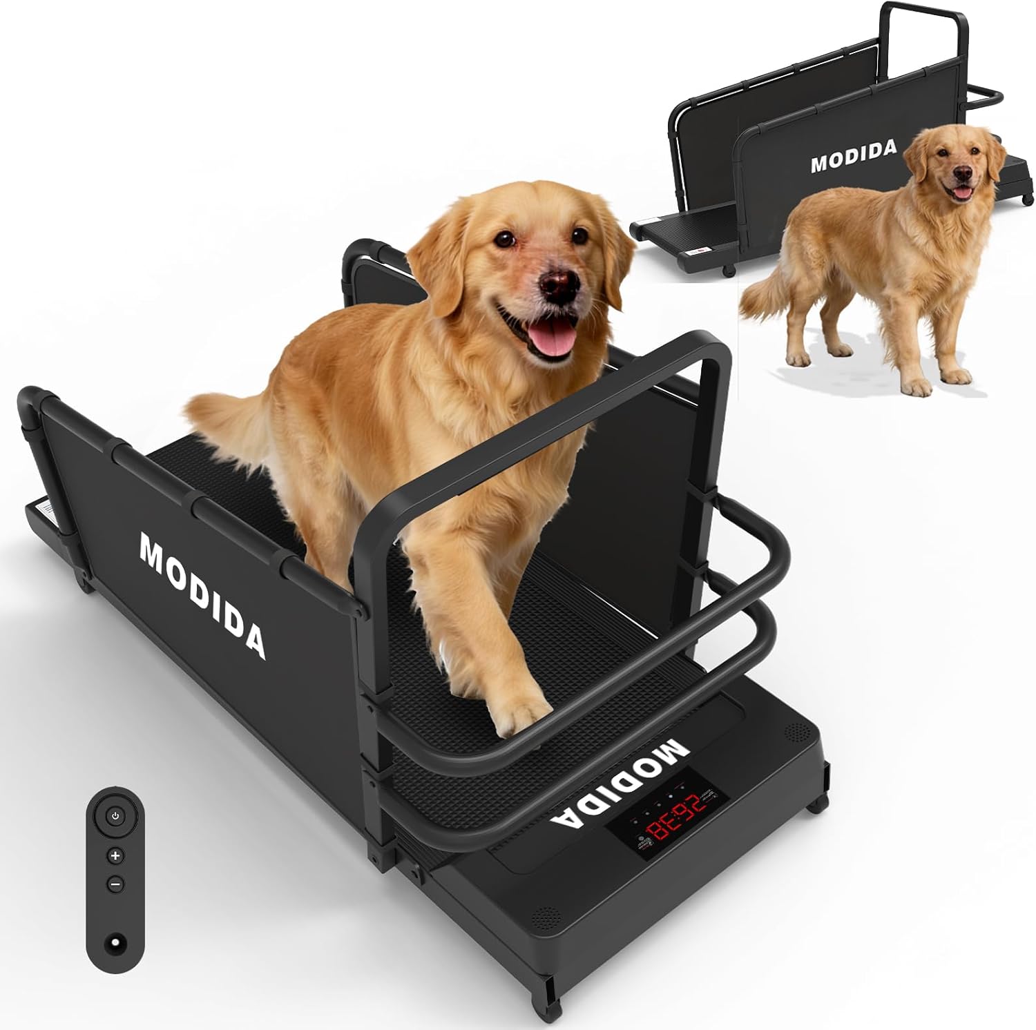 Dog Treadmill with Adjustable Speed, Pet Treadmill for Dogs, 1–10 km/h Indoor Exercise Machine for Small & Medium Dogs, Quiet Motor, LED Display, Remote Control