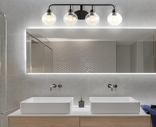 Miniatura 4 de JONATHAN Y JYL7529A Sandrine 36 pulgadas 4 luces de hierro  vidrio sembrado rústico LED luz de tocador clásica 2700K LED 4W bombillas entrada