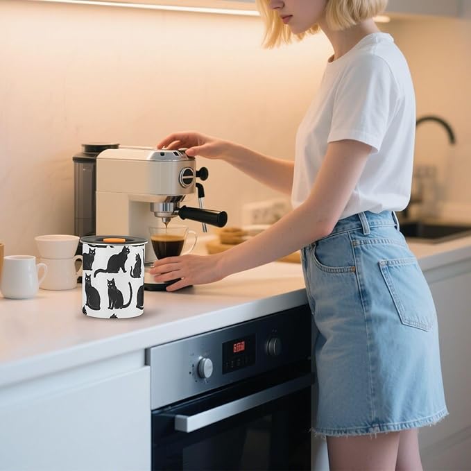 Almacenador Airtight ALAZA 900ml con Tapa, Patrón Gatos, Acero Inoxidable miniatura 8