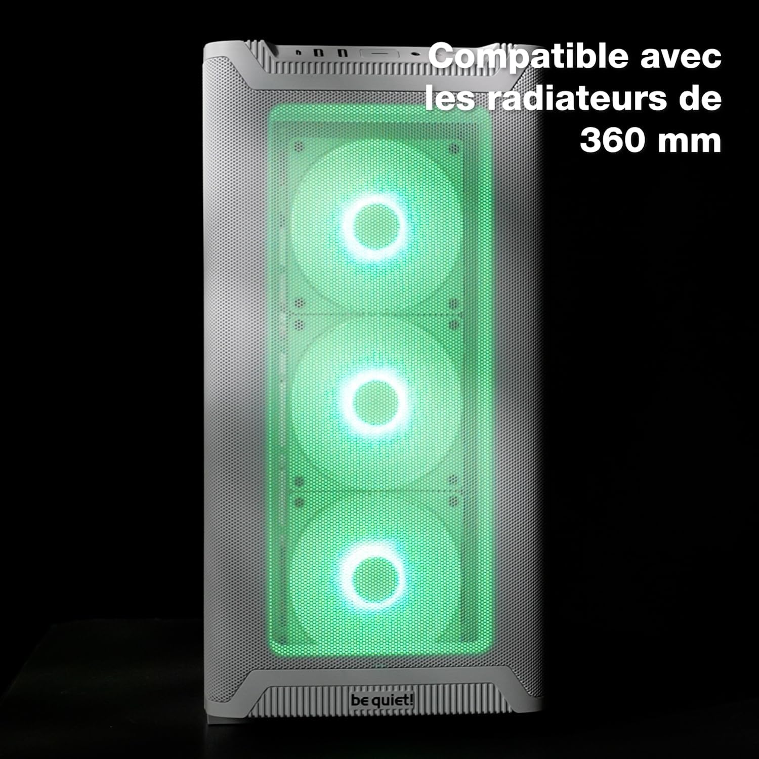 be quiet! Pure Base 501 Airflow Black boîtier PC, Panneaux Avant supérieur, 2 Ventilateurs Pure Wings 3 140 mm PWM préinstallés, Forte Pression d’air, Espace généreux, USB 3.2 Gen. 2 Type C