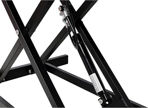 CHSSIH 34in Adjustable Height Standing Laptop Desk,Adjustable Sit to Stand Up Workstation with Keyboard Tray,Black (A)