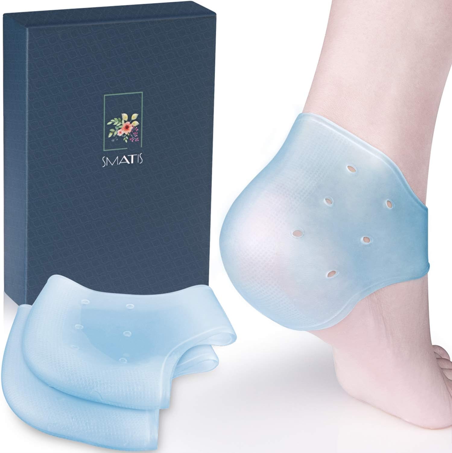 SMATISHeel Cups, 2PCS Heel Cushion Gel Heel Protector for Plantar Fasciitis Achilles Tendonitis Bone Spur Aching Feet Relieve Pain…