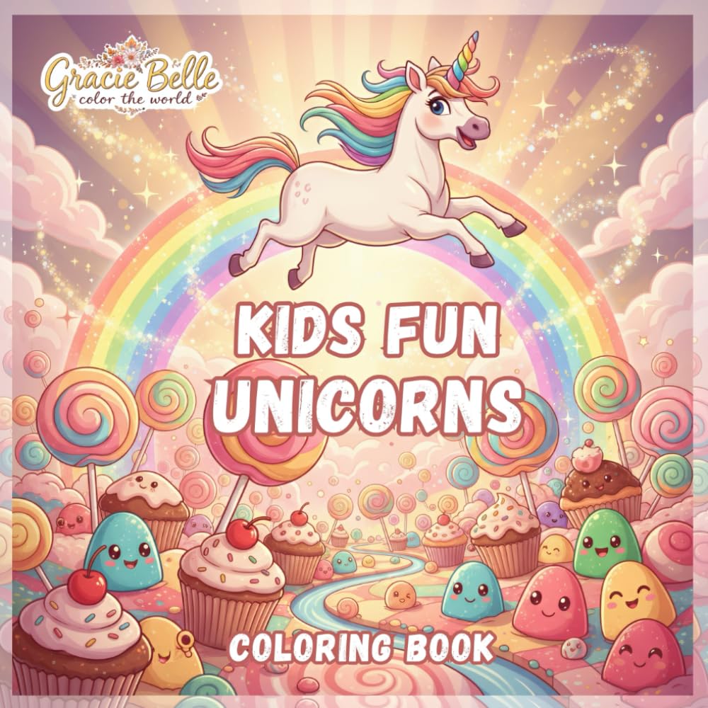 Kids Fun Unicorns Coloring Book: A Magical Coloring Journey Full of Rainbows, Fantasy, and Joy for Kids and Grown-Up Artists