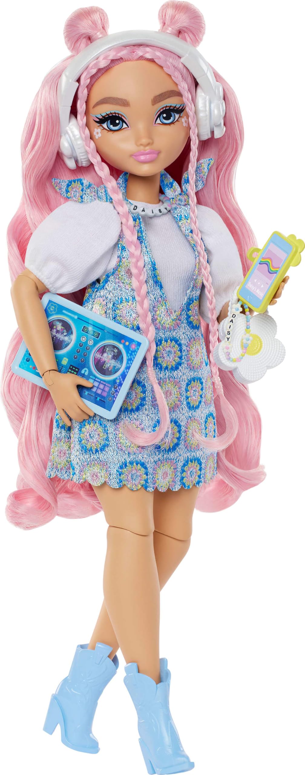 Barbie Dream Besties Doll and Accessories, Daisy Jean Posable Fashion Doll with Removable Fashions & Wavy Pink Hair, 9 DJ & Music Themed Pieces, JDD74-image-19