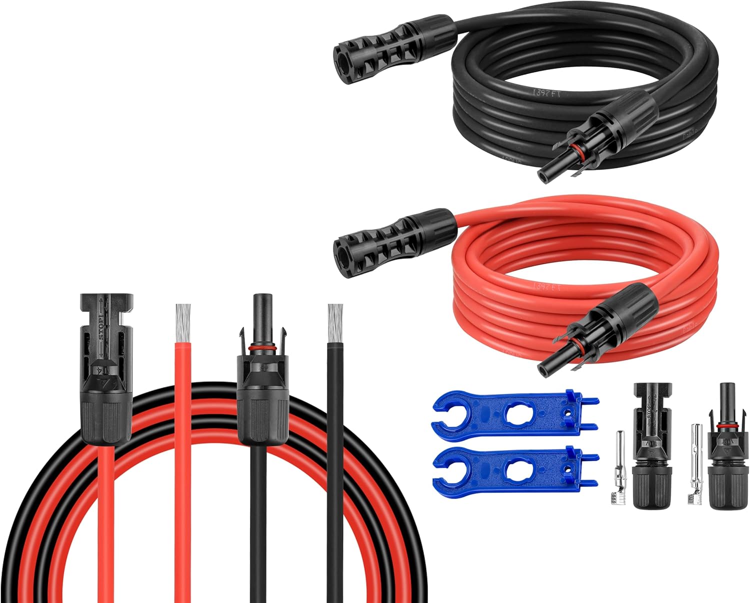 10 AWG Solar Extension Cable 200FT+100 FT 10AWG Solar Panel Extension Cable