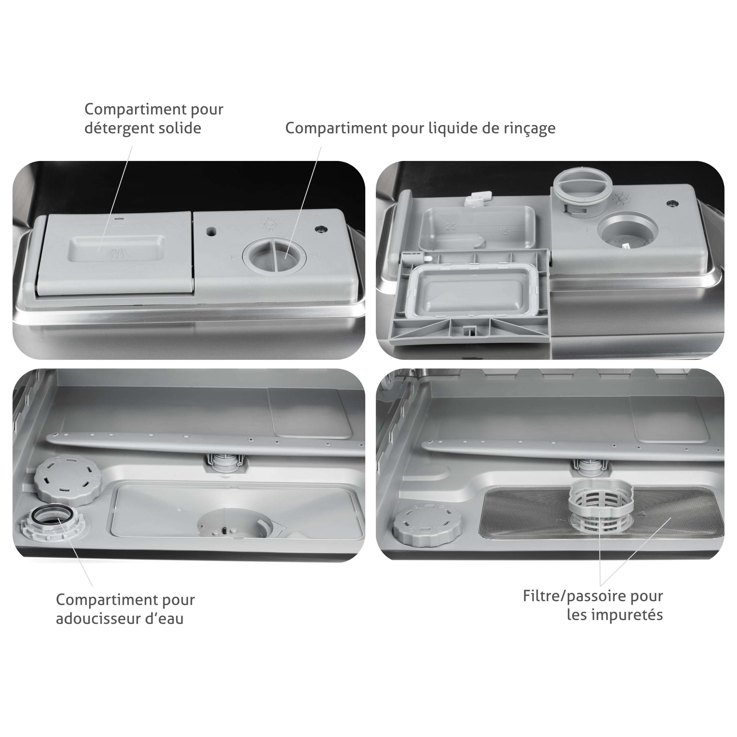 Lave-vaisselle compact Turbionaire AVA 6 TPDSAVA6CT, 6 couverts, 6 programmes, mode Éco, adoucisseur d’eau, lavage 360°, fonction Restart, 55 cm, Blanc