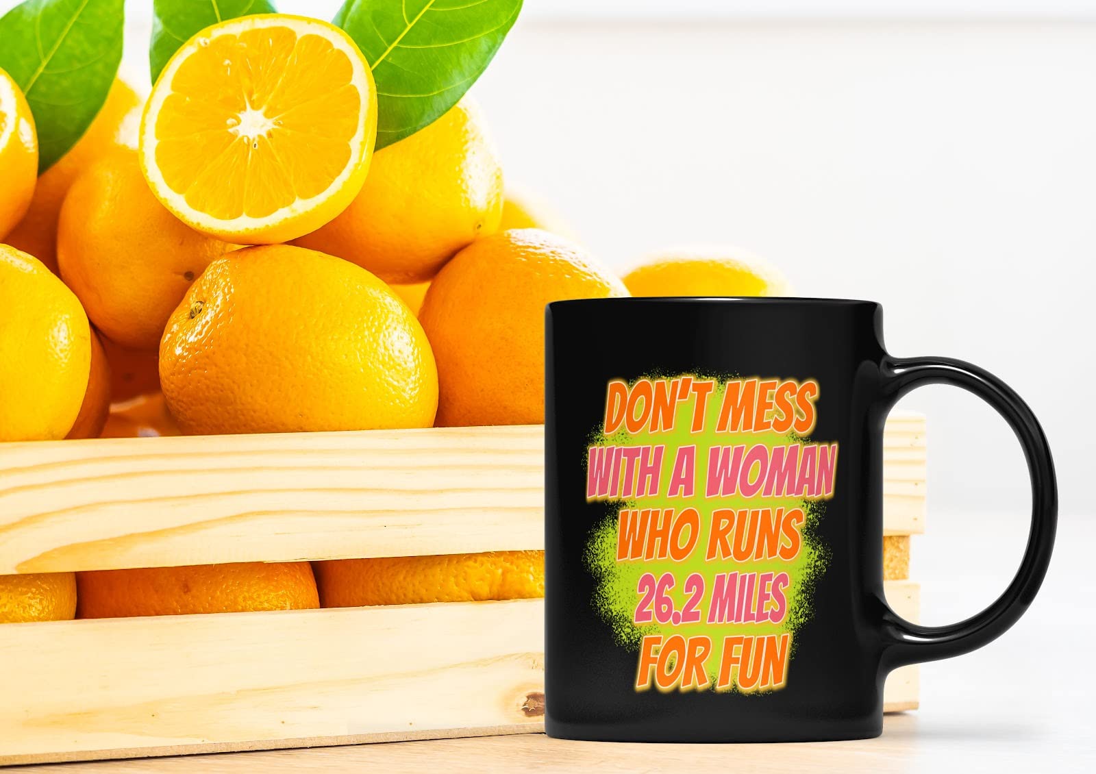 Funny Marathon for Women Runners - Don't Mess with a Woman Runs - Gift for Mother's Day Birthday for Mom Dad From Son Daughter Kids 11 oz Ceramic Coffee Mug