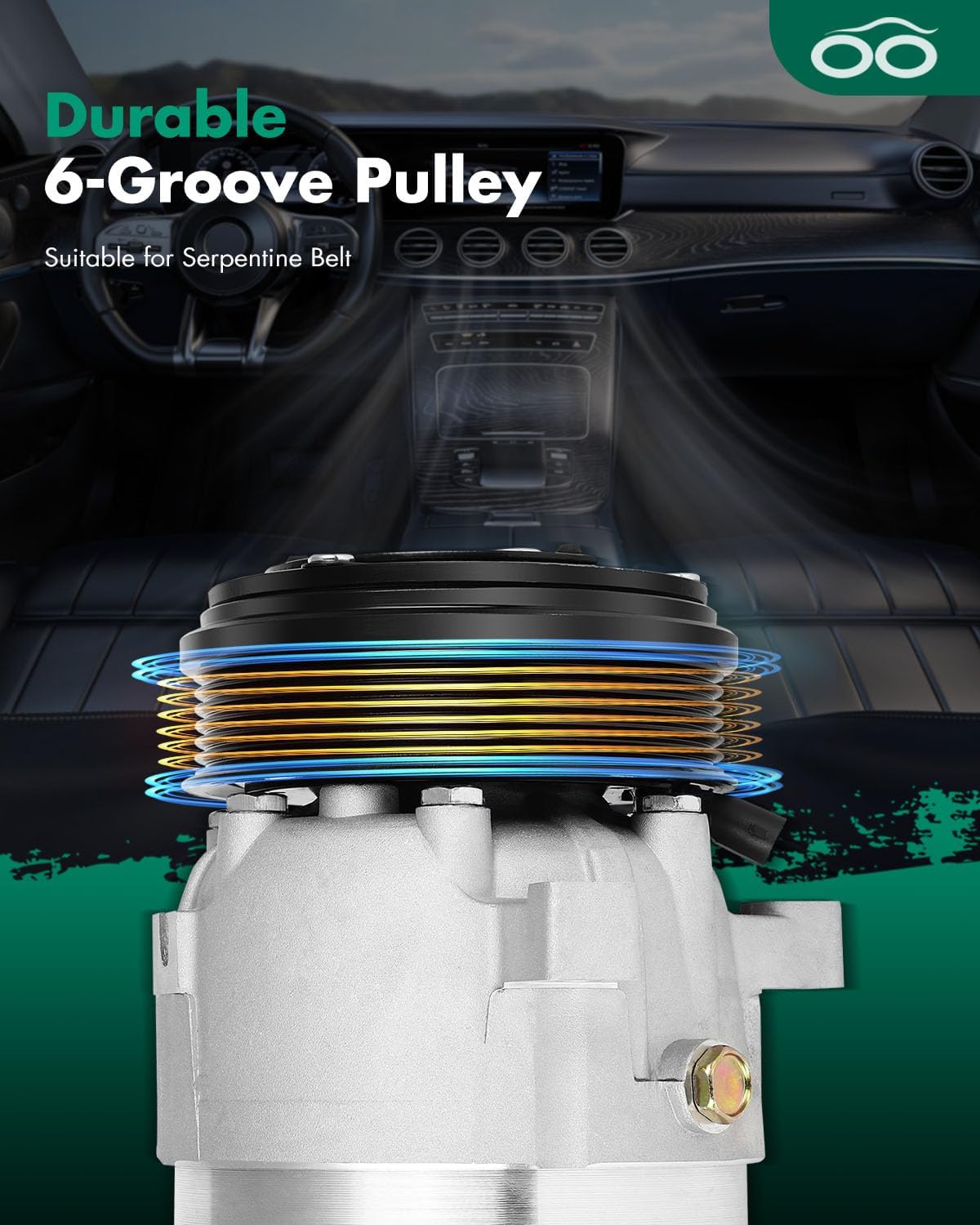 SCITOO AC Compressor Rapid Cooling For Buick Century For Chevy Beretta For Beretta For Celebrity For Corsica For Oldsmobile Cutlass Ciera For Cruiser For Pontiac 6000 2.8L 3.1L 1989-1991 CS0048