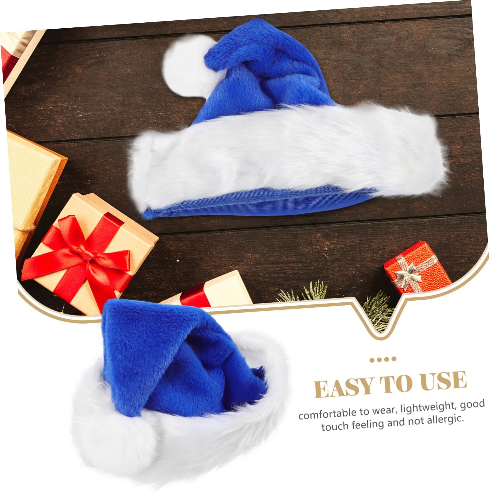 PRETYZOOM 10 Piezas Sombrero De Decoración De Navidad Sombreros De Papá Noel Gorros Navideños Azules Sombreros Para Hombres De Hombre Fiesta De Navidad Adornos De Blue Paño