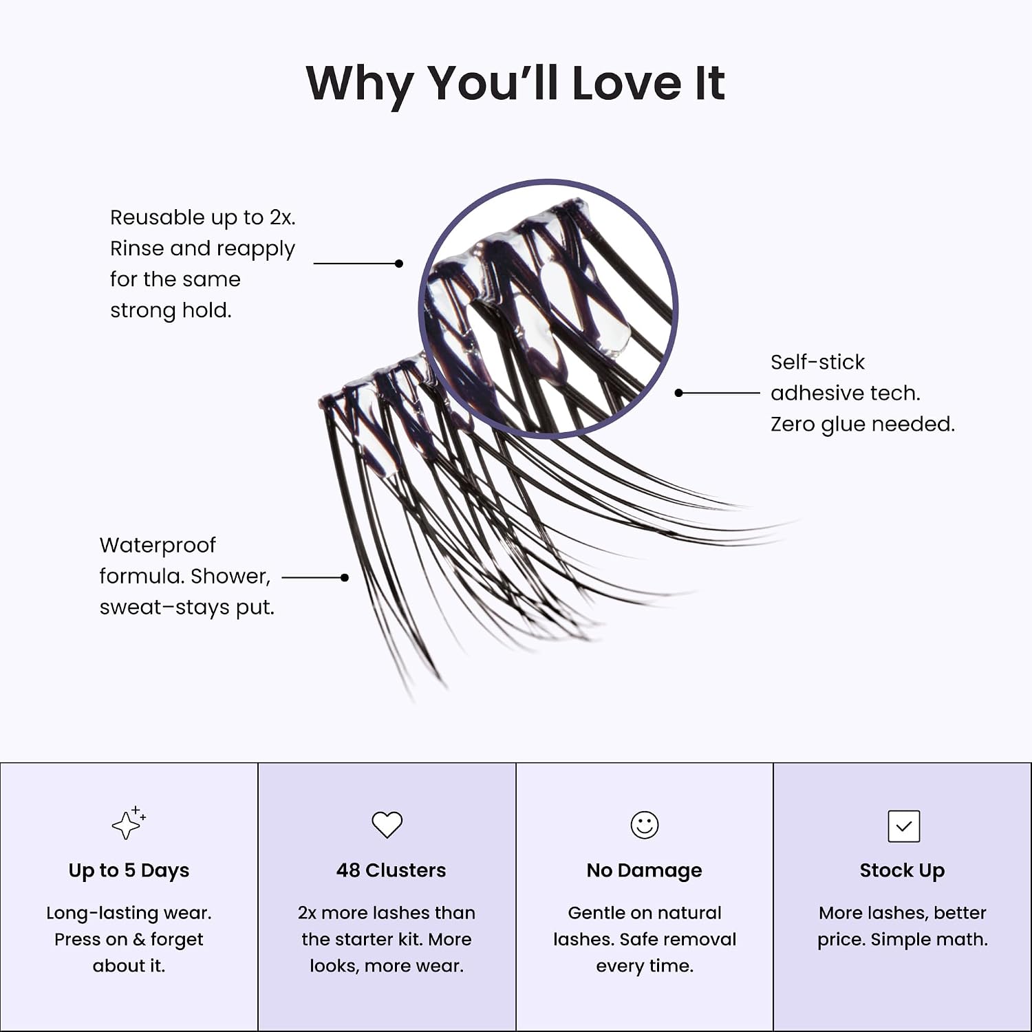 Kiss Impress False Eyelashes, Lash Clusters, Long Lasting, 'Demi Natural', 8mm-16mm, Includes 48 Pre-Glued Clusters, Contact Lens Friendly, Easy to Apply, Reusable Strip Lashes