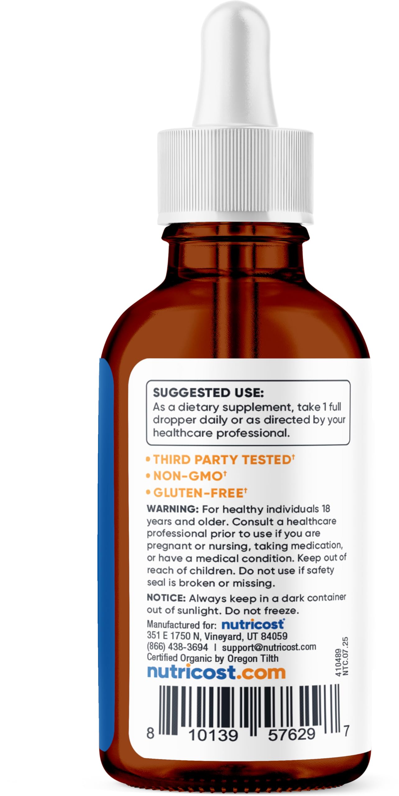 Nutricost Organic Vitamin B12 (Methylcobalamin) Liquid Drops (5,000mcg) — Amazon image 4