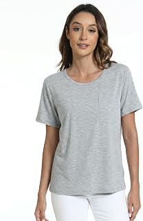 GYS Bamboo Viscose Women's Pajama Tops, Soft Cooling Short Sleeve T-Shirts | Moisture-Wicking Sleep Shirt, Casual Crew Neck Tees, Moisture-Wicking Lounge Top, Comfy Stretchy PJ Tops