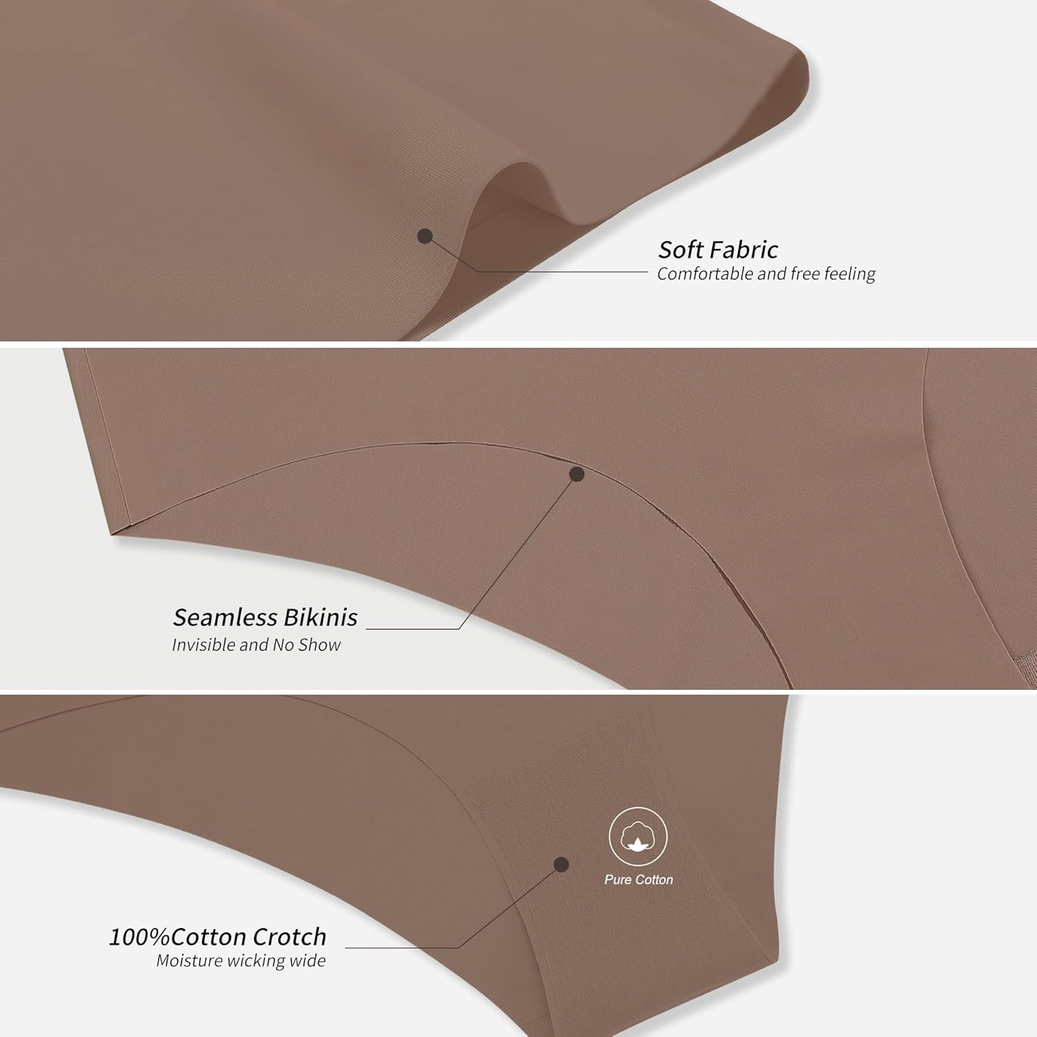 DEANGELMON Seamless Underwear for Women No Show Bikini Panties Comfortable Stretch Invisible Ladies Hipster Briefs - Image 5