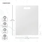 Farberware Large Cutting Board, Dishwasher- Safe Plastic Chopping Board for Kitchen with Easy Grip Handle, 11-inch by 14-inch, White