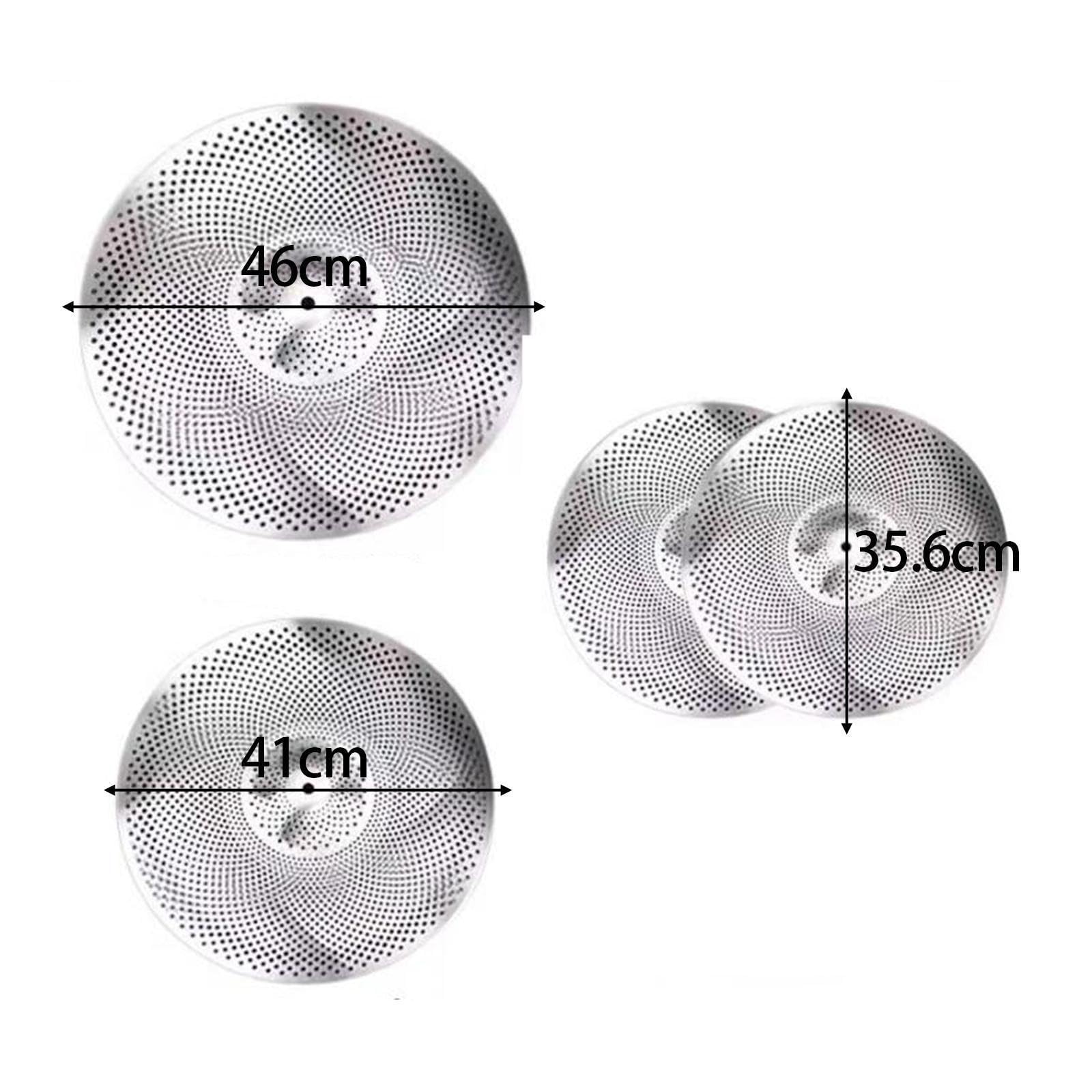 Set di piatti silenziosi per esercitazioni di batteria a basso volume, suono essenziale, sessioni di pratica silenziose a casa o in studio, accessori per batteria.