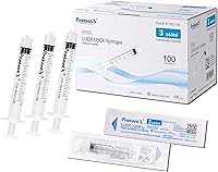 Vista 1 de ProtectX Jeringa de laboratorio desechable Luer Lock de 0.1 fl oz (sin aguja), sellada individualmente, dispensación suave y precisa