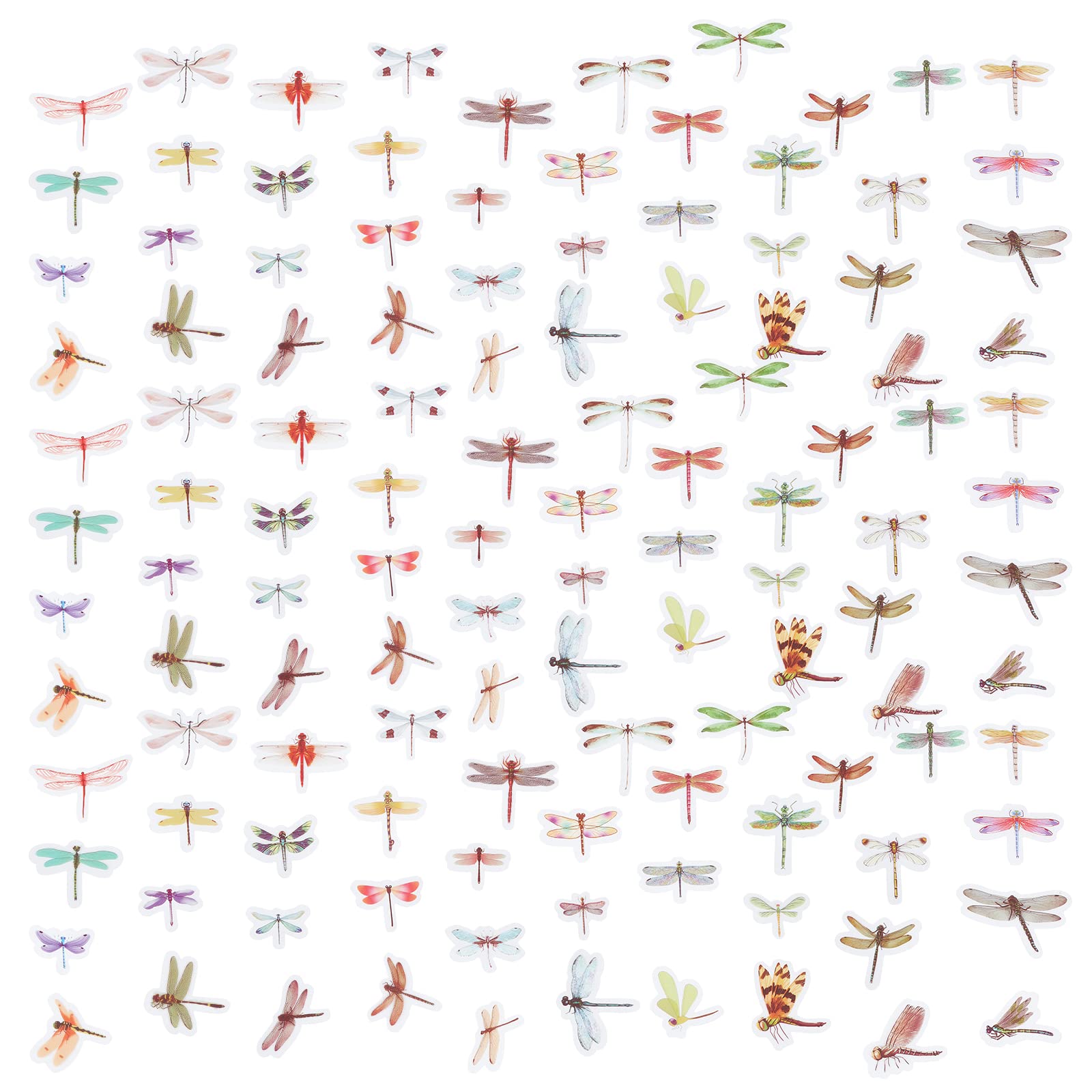 GORGECRAFT 240Pcs Dragonfly Stickers 6 Style Realistic 3D Dragonfly Wall Stickers DIY Mobile Phone Case Photo Props Room Decoration