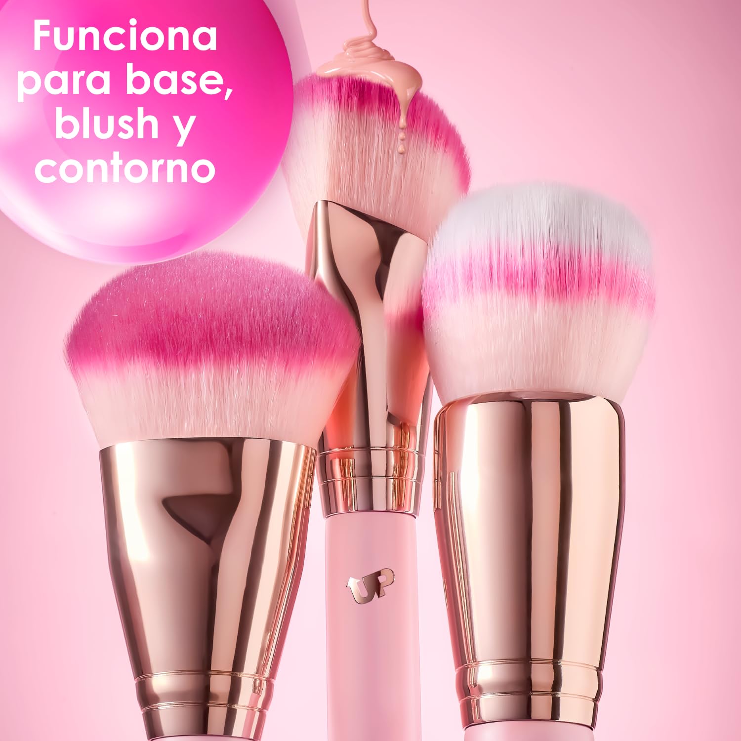 Amazon.com: PINK UP Brocha angular | Maquillaje | Pinceles de