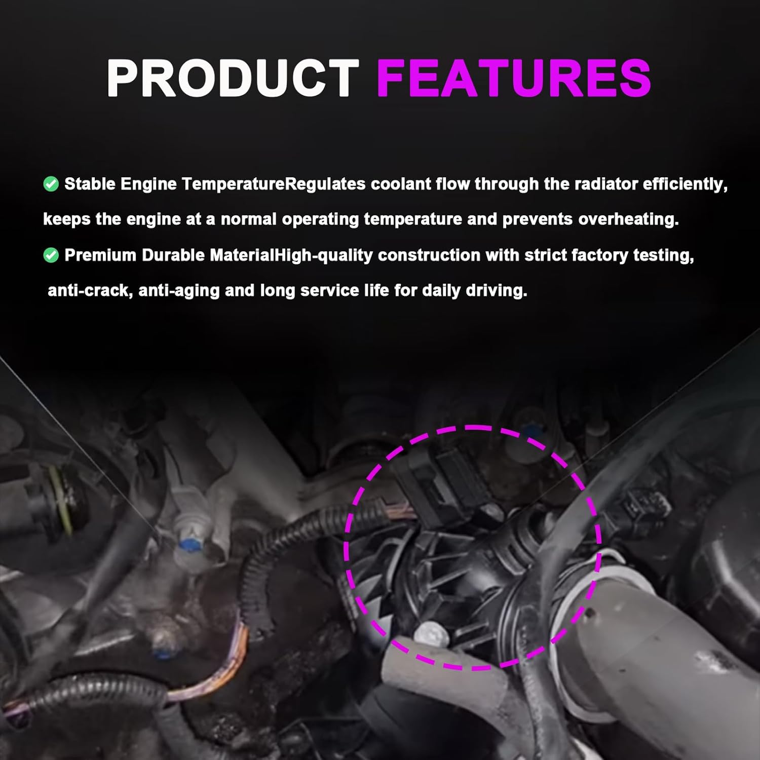 Engine Coolant Thermostat Housing Assembly 2012-2018 2762000515 Compatible With Mercedes-Benz C300 C350 E350 E400 GLE350 GLK350 ML350 R350 SLK350,Replaces 902-5844 A2762000115