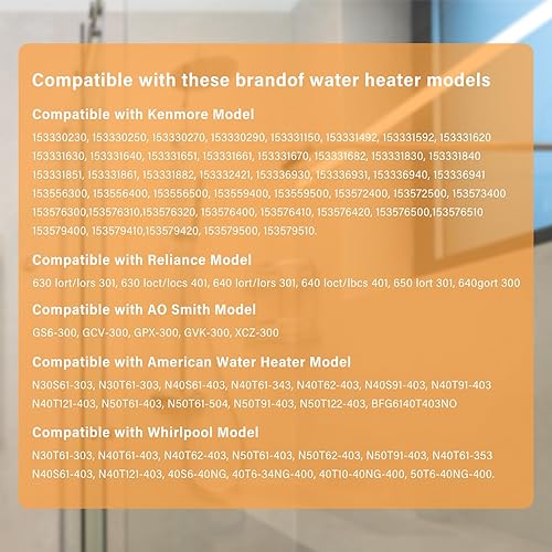 Miniatura 6 de 100112330 - Conjunto piloto de calentador de agua 300 301, kit de repuesto compatible con Whirlpool, A.O.Smith, Kenmore, Reliance American Water