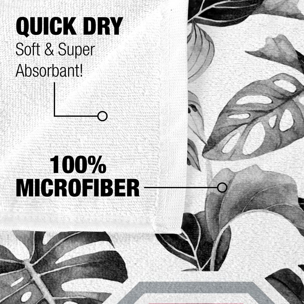 LOGOVISION The Ohio State University Beach Towel, 30"x60" Tropical Monstera Leaf Pattern Beach Towel