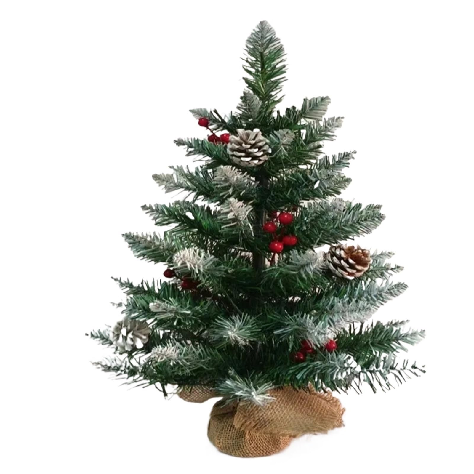 Mini albero di Natale artificiale, 45cm 60cm, decoro da tavolo PVC