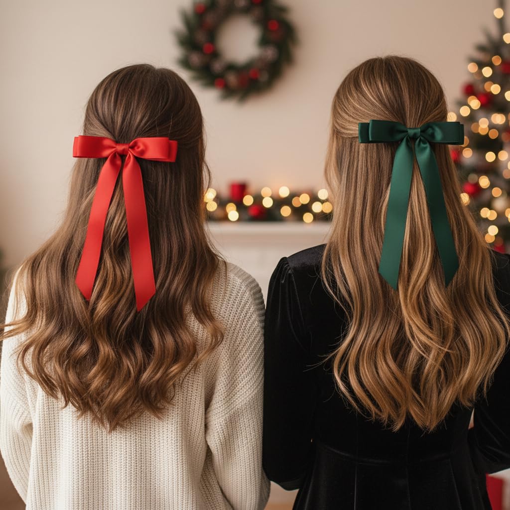Amazon.com : Tobeffect Hair Bows for Women Girls Satin  display picture 3