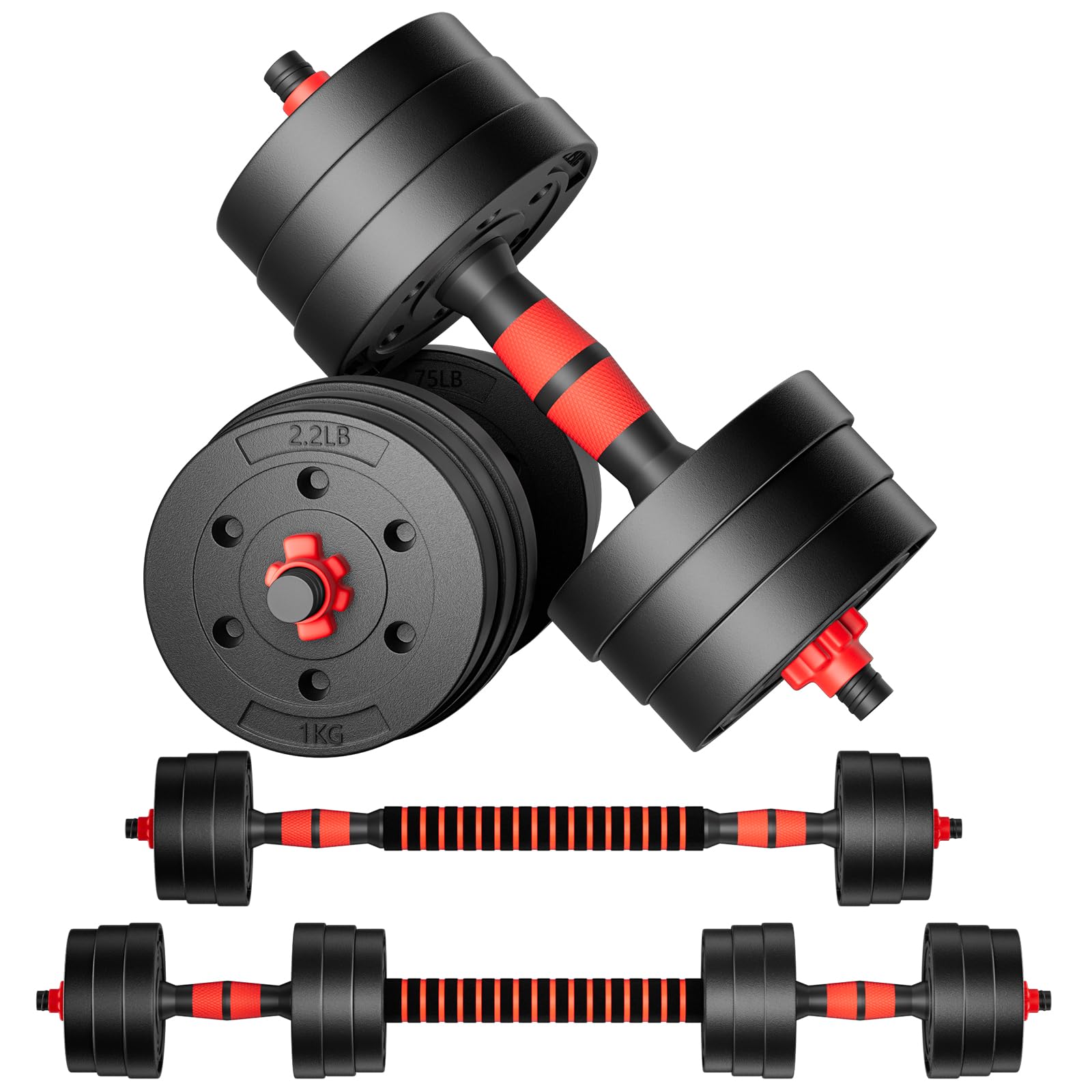 BCBIG Adjustable-Dumbbells-Sets,Free Weights-40lb(20lb*2) Dumbbells Set of 2 Convertible To Barbell A Pair of Lightweight for Home Gym,Women and Men Equipment.