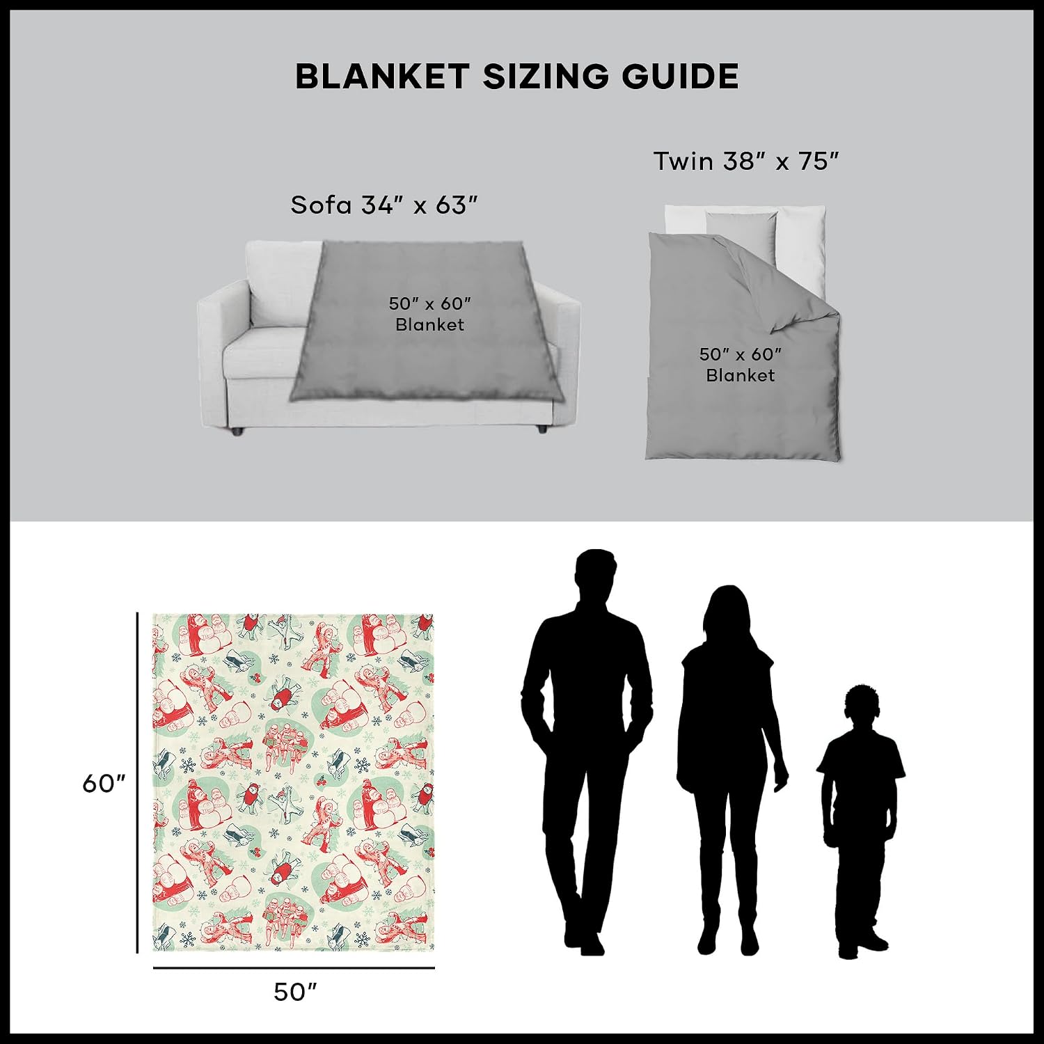Star Wars Sithmas Silk Touch Throw Blanket, Cozy Galaxy Decor, Official Licensed Design, Soft Bedding for Boys Girls, Couch Bed, 50x60 Inch