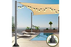 2 Sets 10ft Patio Removable Shade Sail Posts - Heavy Duty