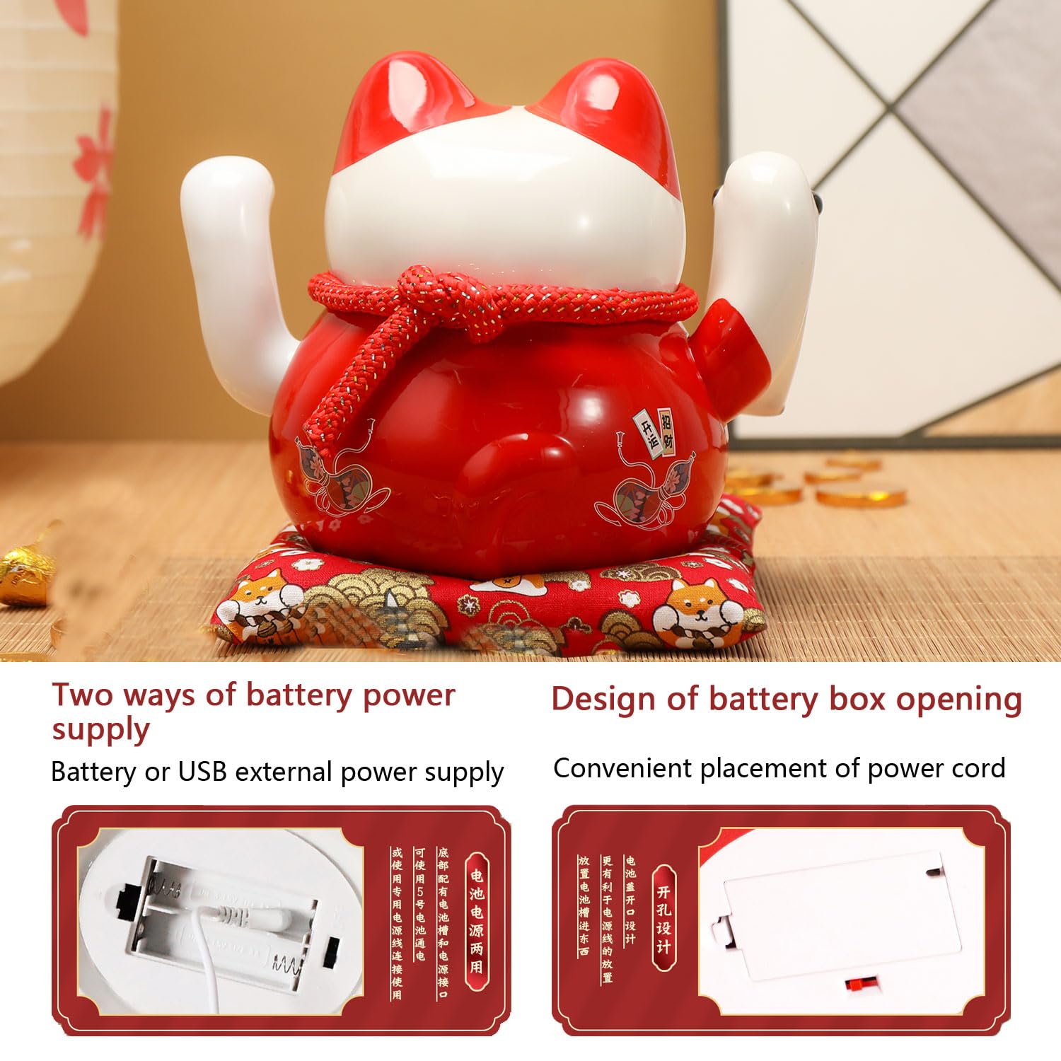 Amazon.com: TXYXT Maneki Neko Lucky Statue Cat Waving Arm for Good