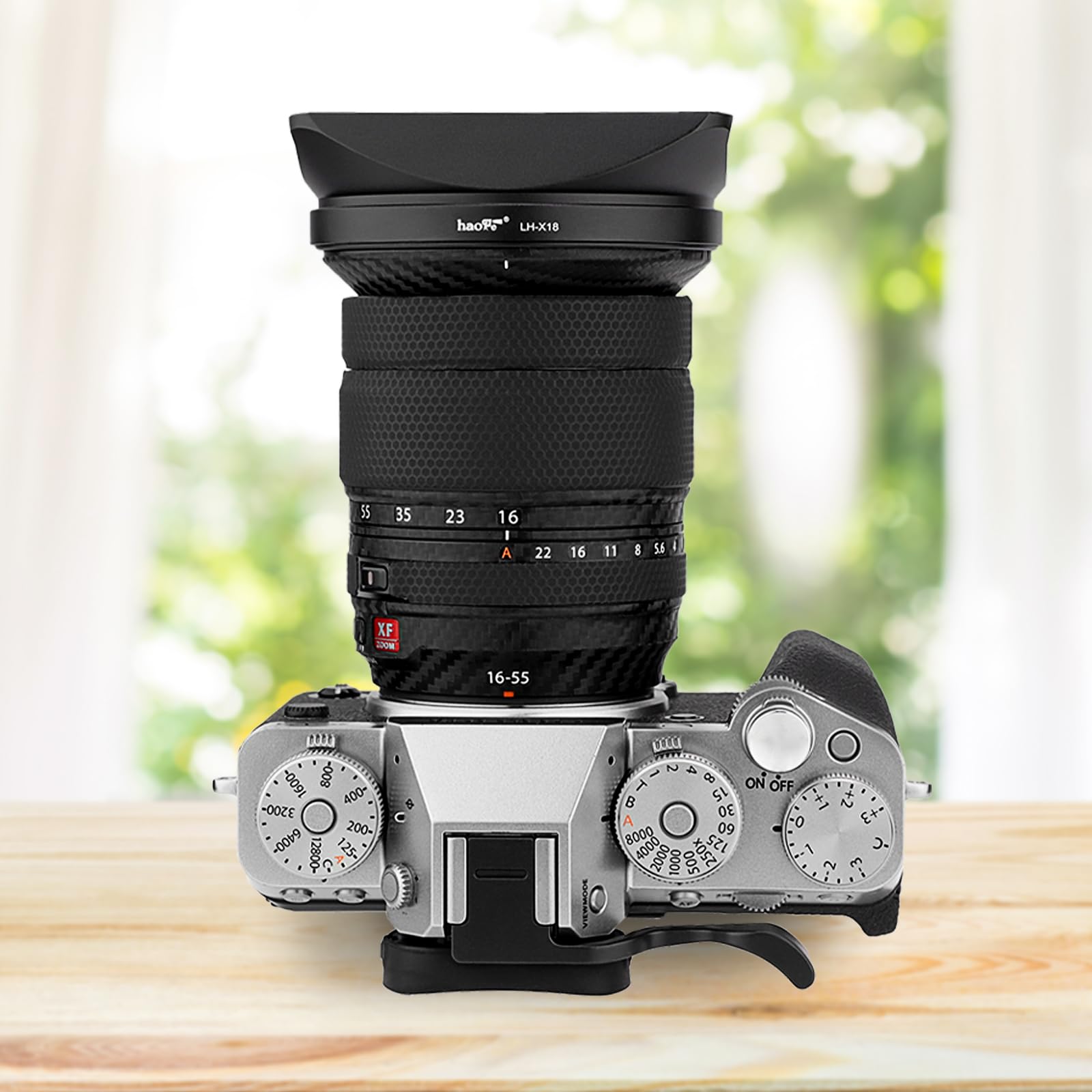 Haoge LH-X18 Bajonett-Gegenlichtblende aus Metall, quadratisch, mit Kappe für Fujifilm XF16-55 II, Fuji Fujinon XF 16-80mm F4 R OIS WR Objektiv