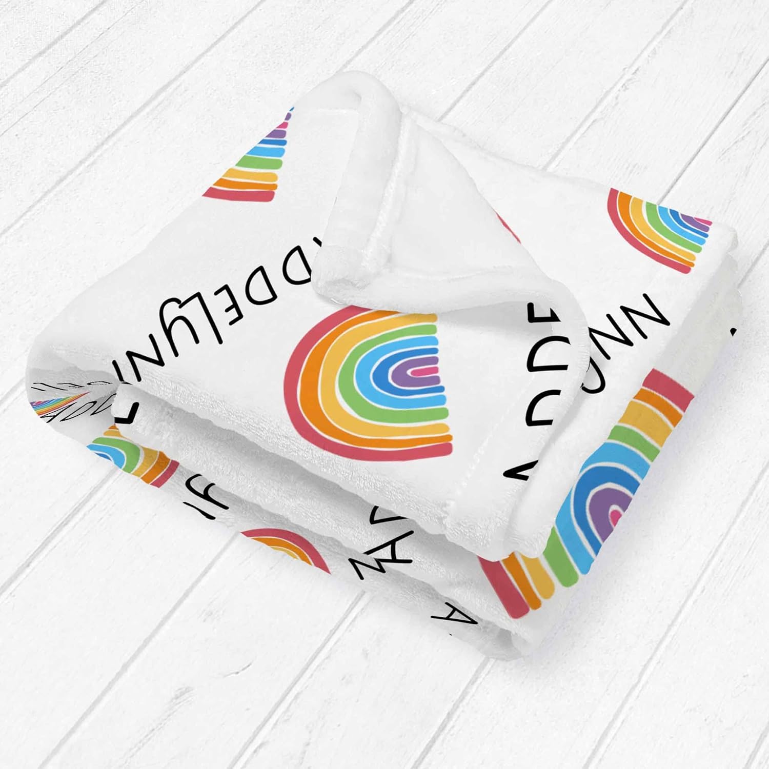 Girls Love A Monogram Personalized Rainbow Baby Blanket with Name-Custom Personalized Baby Blankets for Girls with Name