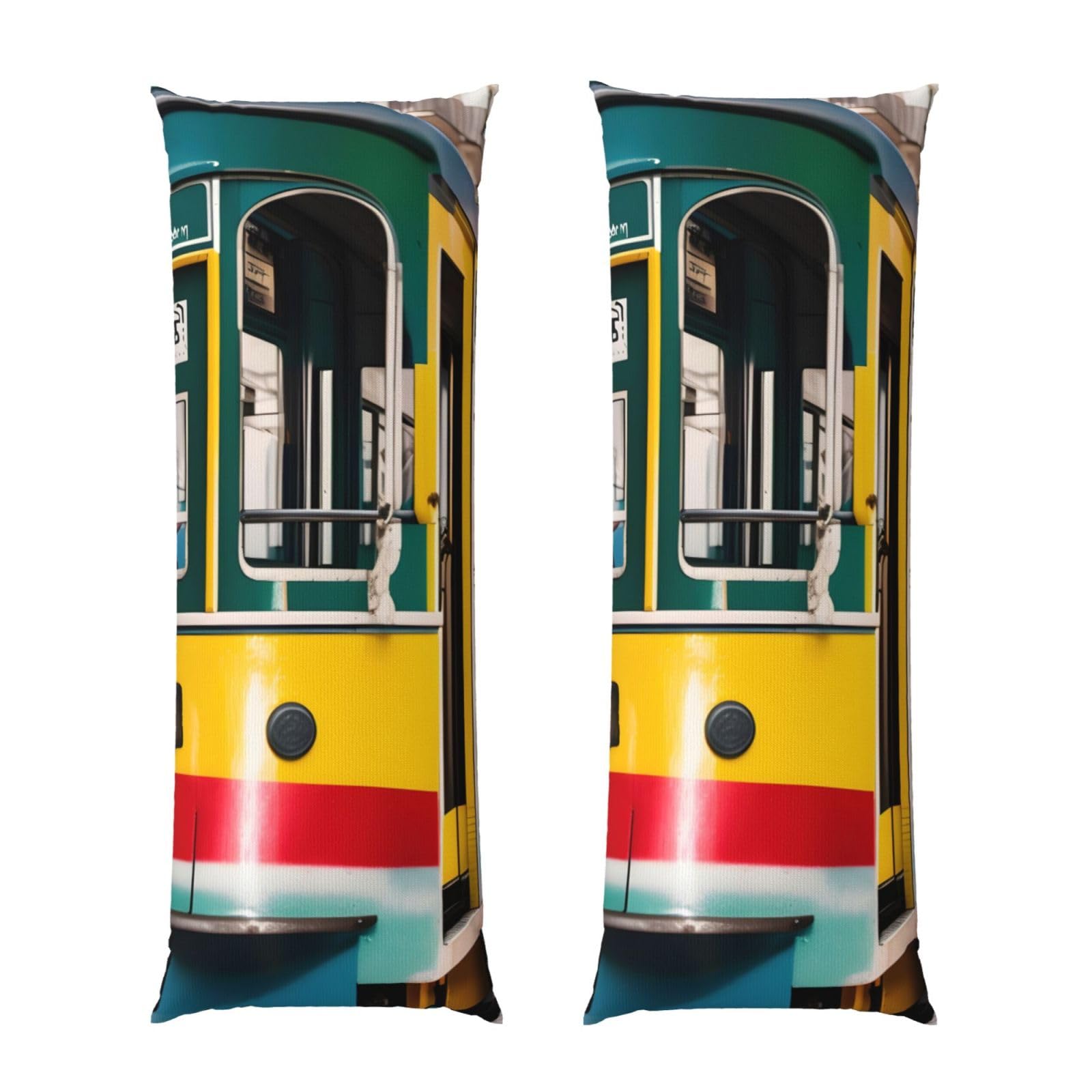 Housse de coussin de corps Lisbonne motif tram taie d'oreiller douce pour un sommeil serein