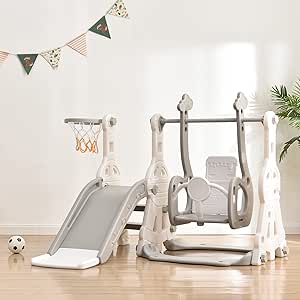 Amazon.co.jp: 子供 滑り台 室内 幼児用 すべり台 耐荷重40kg 1~5歳適応 1年間の保証 幼児用滑り台とブランコセット