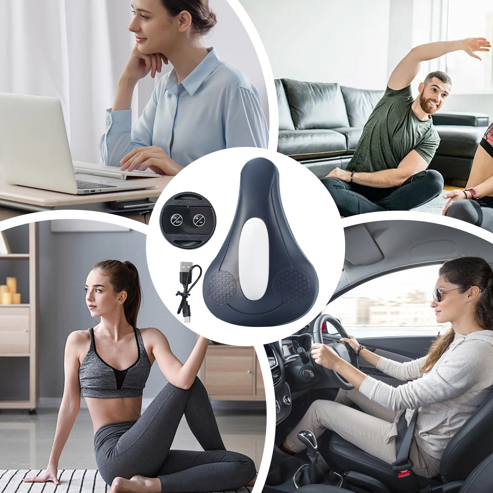 Allenatore pelvico portatile, da uomo, per rafforzare i muscoli, 4 modalità, ricaricabile tramite USB, con intensità regolabile, design ergonomico compatto, con display digitale, accessorio per il