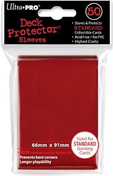 Ultra Pro - PRO Gloss 50ct Standard Size Card Protector Sleeves Red - Protect You Collectible Trading Cards, Sports Cards, Gaming Cards with a Bright and Vibrant Color