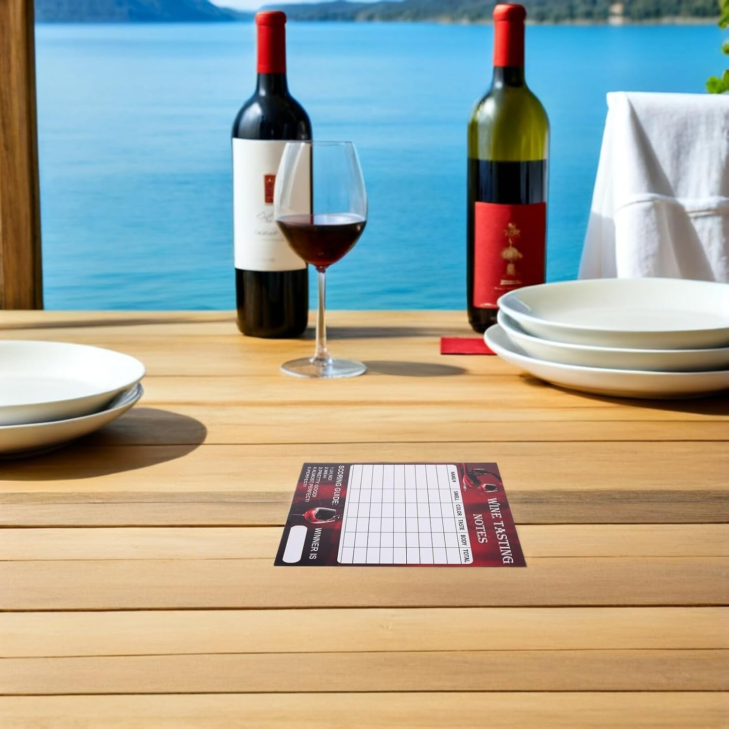 Beavorty 30pcs Wine Tasting Assessment Cards with Flavor Notes Scoring and Rating Sheets for Wine Party Events and Classes