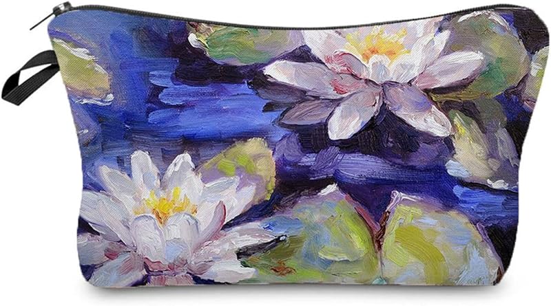 Necessaire pequena de maquiagem Livel lhood com estampa Water Lily