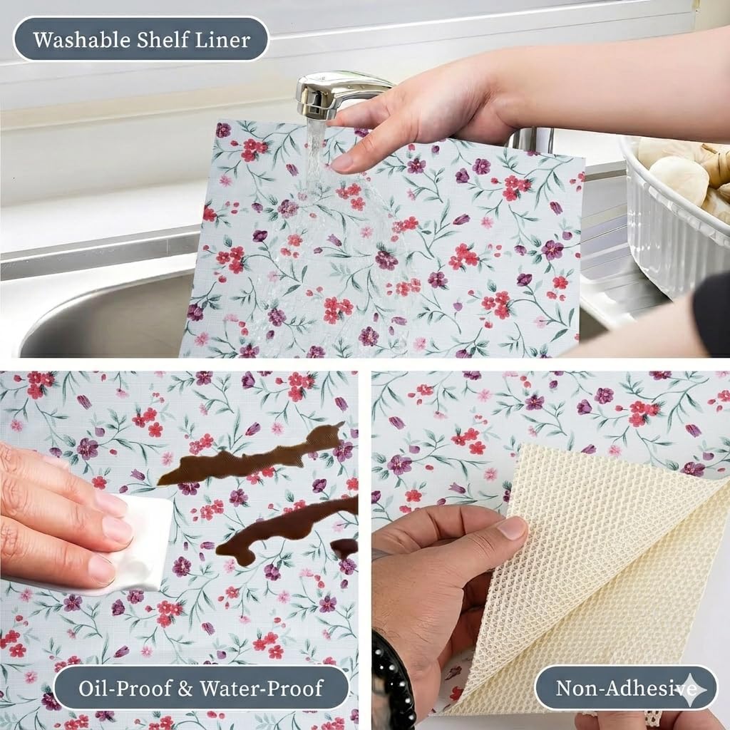 10 Metre Non-Slip Drawer Liner Clear Waterproof Shelf Liner Roll Oil-Resistant Mat for Cabinets & Kitchen Storage