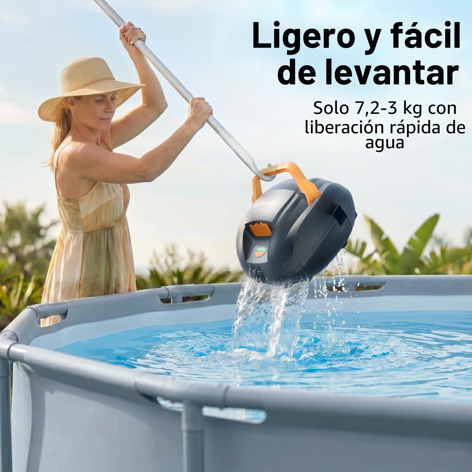 (2026 New) Coasteering Planet Robot Limpiafondos Piscina sin Cable, 120 Min, 4500mAh, Succión Potente, Doble Motor y Auto-Parking para Piscinas hasta 80 m² (sin Pendiente)