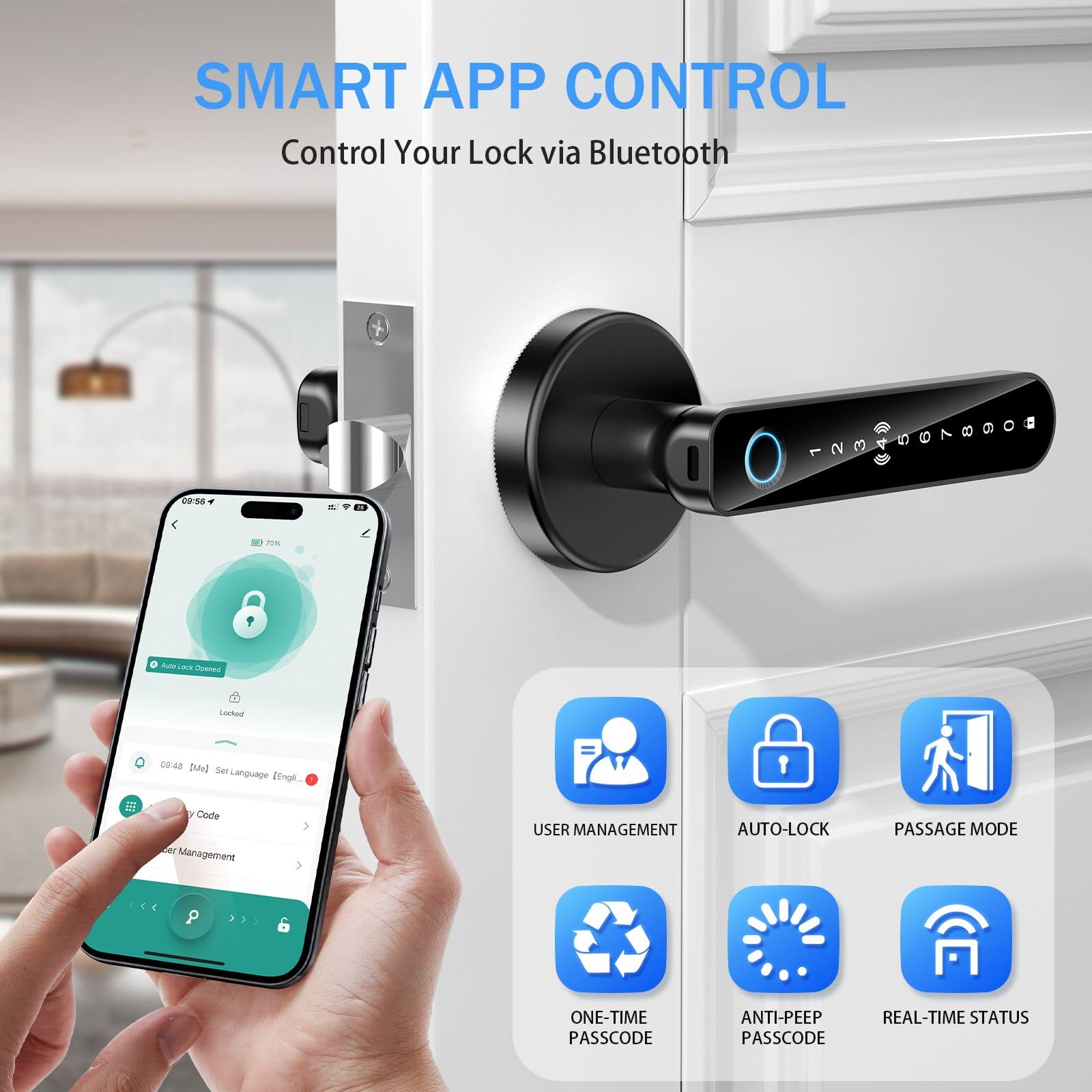 Smart Fingerprint Door Lock - Keyless Entry -4