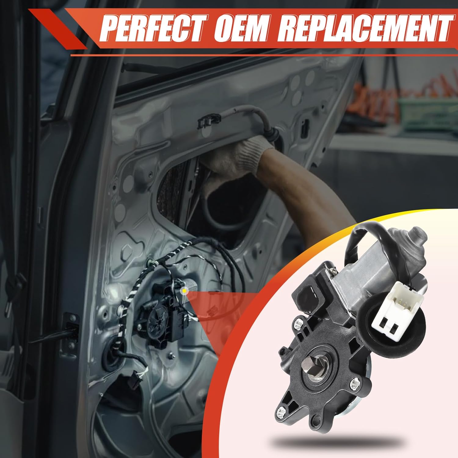 Window Lift Motor Front Left Driver Side -Compatible with 2003-2009 Nissan 350Z 2003-2007 Infiniti G35 Coupe (Replaces#80731-CD00A,80731CD00A)