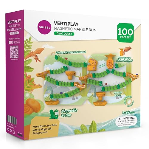 Oribel VertiPlay Magnetic Marble Run | 100 pcs STEM Toy,