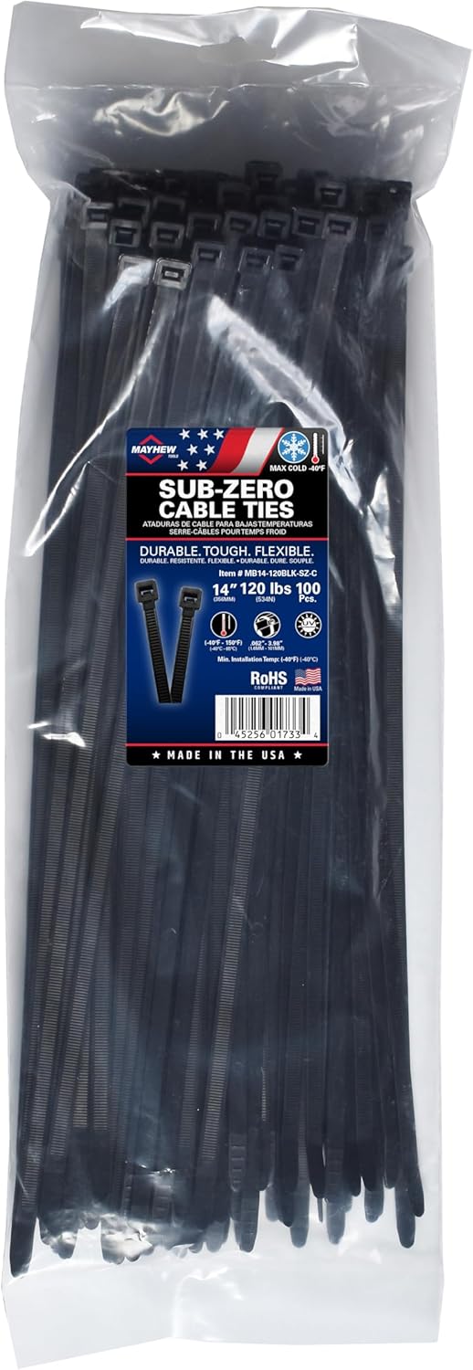 14" 120lb Sub Zero Cable Tie 100/Bg